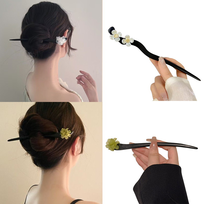 Tech Accessories For Women - خمر النمط الصيني زهرة خشبية الشعر